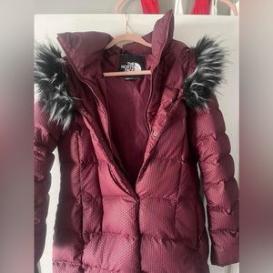 The North Face Womens Xl Fur HD Down Parkina Hooded Puffer Jacket Parka